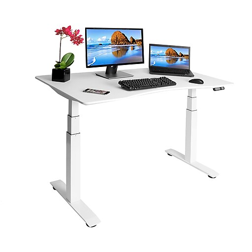 White AIRLIFT™ S3 Electric Height-Adjustable Standing Desk ...