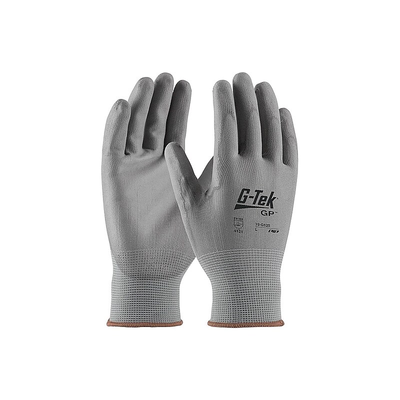 G-Tek 33-G125 Polyurethane Coated Nylon Gloves, Medium, 13 Gauge, Gray, 12 Pairs (33-G125/M) image 1