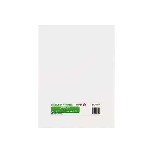 Xerox Revolution NeverTear Matte Photo Paper, 11" x 17", 100 Sheets