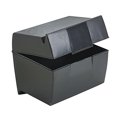 Oxford Index Card File Box, 500-Card Capacity, Black (01581)