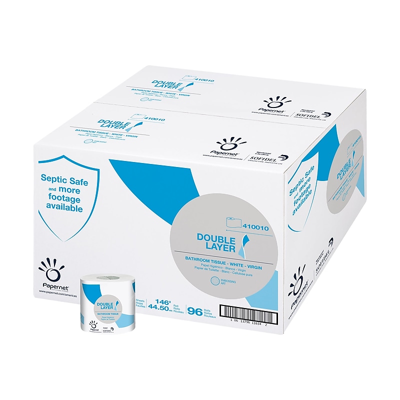 Sofidel Standard Toilet Paper, 1-Ply, White, 500 Sheets/Roll, 96 Rolls/Carton (410010) image 1