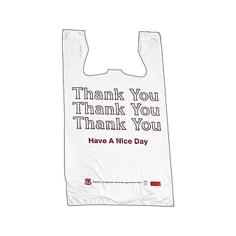 Avery Monarch 22"H x 11.5"W x 6.5"D Plastic Shopping Bags, White, 250/Box (925128)