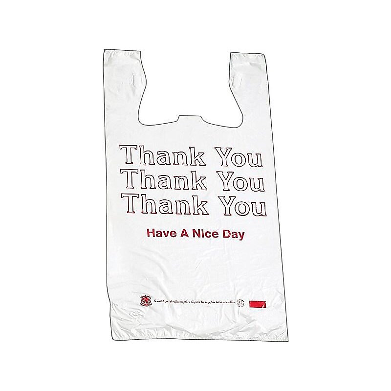 Avery Monarch 22"H x 11.5"W x 6.5"D Plastic Shopping Bags, White, 250/Box (925128) image 1