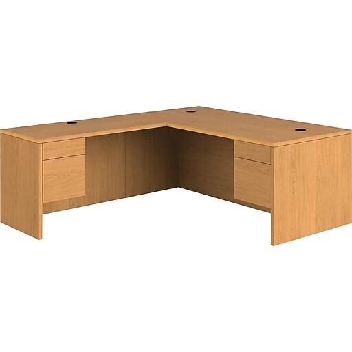 HON 10500 Series 72"W LShaped Desk, Harvest (H105LR7284C) at Staples