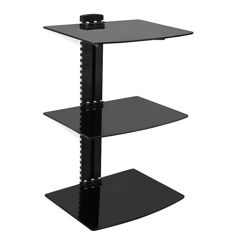 Mount-It! Wall Mounted Shelf Bracket Stand with 3 Glass Shelves (MI-893) image 1
