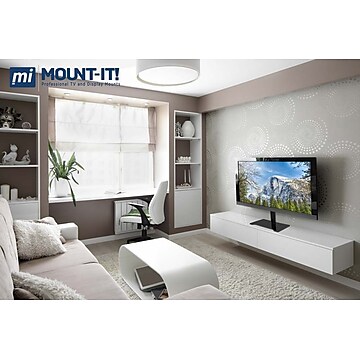 Mount-It! Tabletop TV Stand Mount with AV Media Glass Shelf for 32"-60" TVs (MI-843)