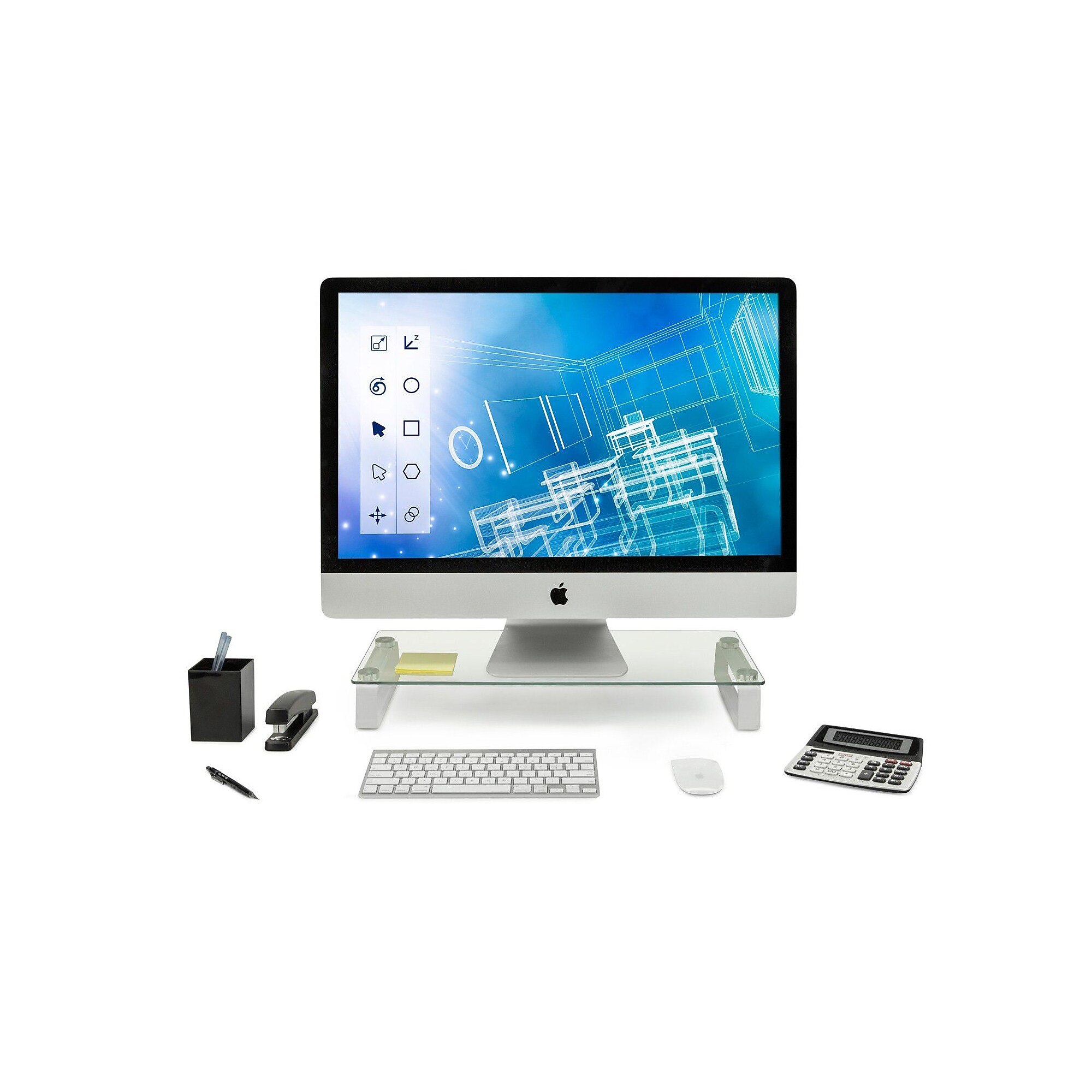 Mount-It! Monitor Stand & Laptop Stand, Up to 35″, White (MI-7262) Sansujyuku sansujyuku.com