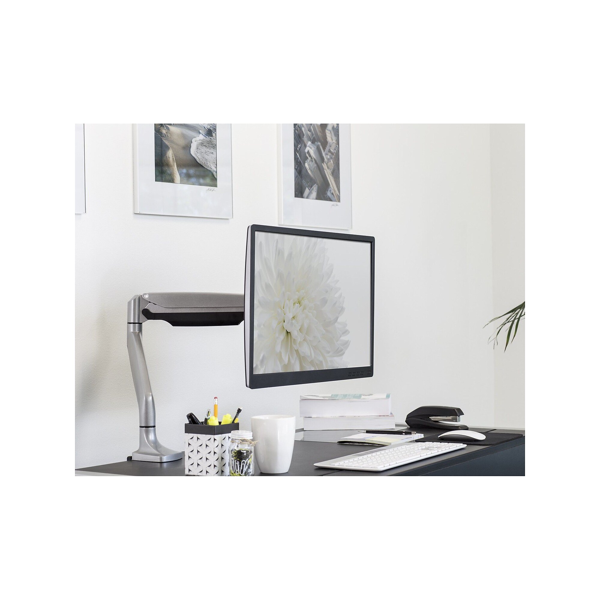 Mount-It! Adjustable Single Arm Desk Mount, Up to 32″ Monitor, Silver (MI-1771) Sansujyuku sansujyuku.com
