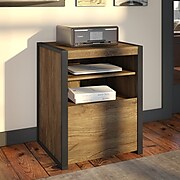 Bush Furniture Latitude Printer Stand File Cabinet, Rustic Brown Embossed (LAF124RB-03)