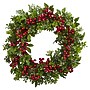 Nearly Natural 24” Berry Boxwood Wreath (4555)~#|#~sp4717546_sc7