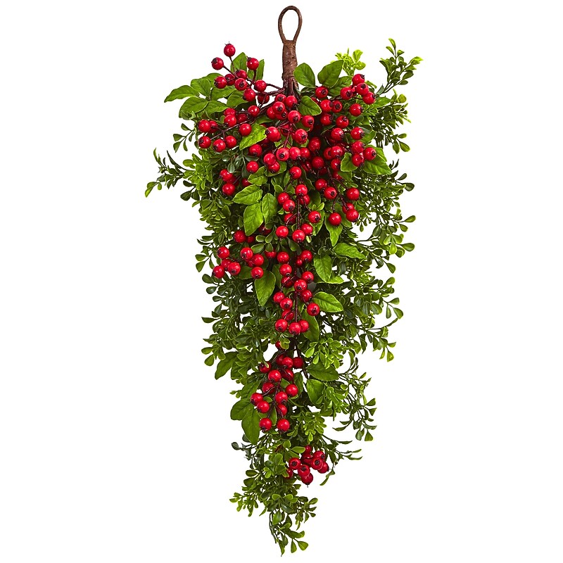 Nearly Natural 26” Berry Boxwood Teardrop (4562) image 1