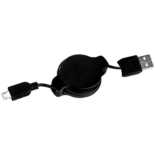 SumacLife Black Retractable USB Micro USB Sync and Charge Cable Staples