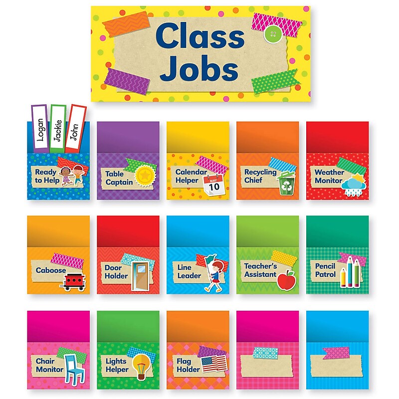 Scholastic Tape It Up! Class Jobs Bulletin Board (SC-812782) image 1