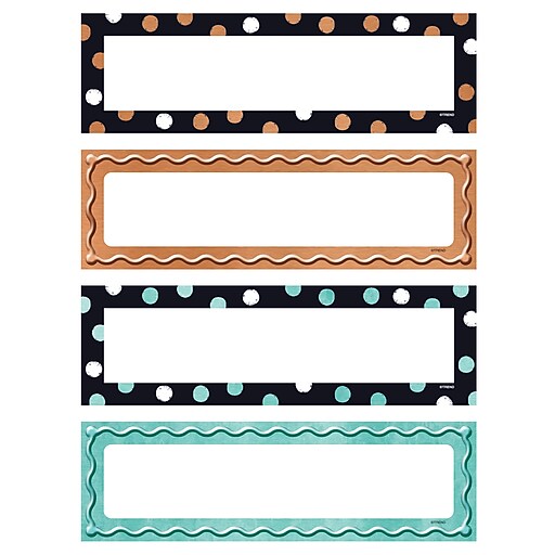 Trend Metal Dots & Embossed Name Plates Variety Pack, 32 Per Pack, 3