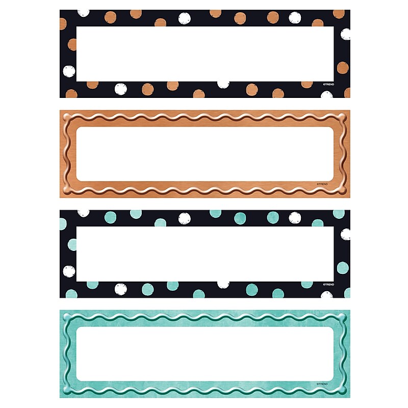 Trend Metal Dots & Embossed Name Plates Variety Pack, 32 Per Pack, 3 Packs (T-69960BN) image 1