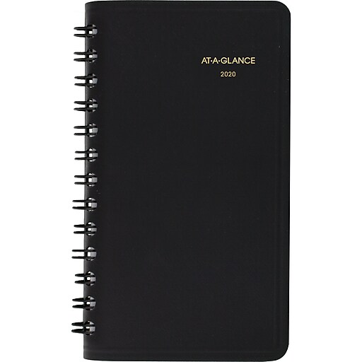 2020 ATAGLANCE 21/2" x 41/2" Unruled Weekly Pocket Planner, Black (700350520) at Staples