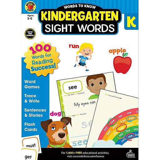 Words To Know Sight Words By Brighter Child Grade K Paperback 705234