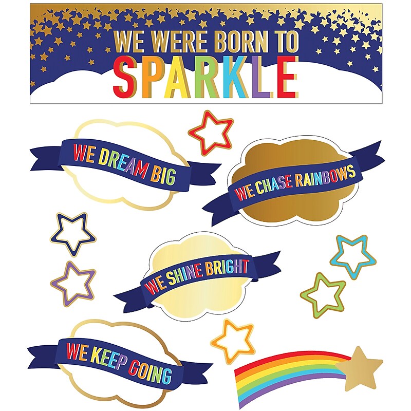 Carson-Dellosa Sparkle and Shine We Were Born to Sparkle Mini Bulletin Board Set (110433) image 1