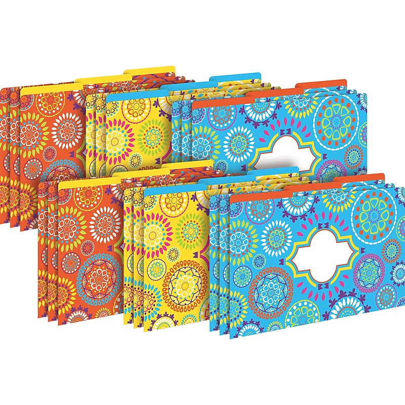 Barker Creek Moroccan File Folder, 1/3-Cut Tab, Legal Size, Multicolor, 18/Set (BC3906) image 1