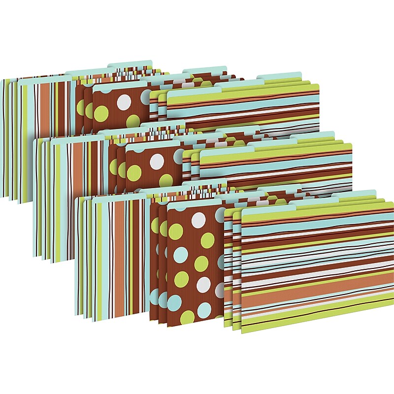 Barker Creek Ribbon by the Yard File Folder, 1/3-Cut Tab, Legal Size, Multicolor, 27/Set (BC3904) image 1