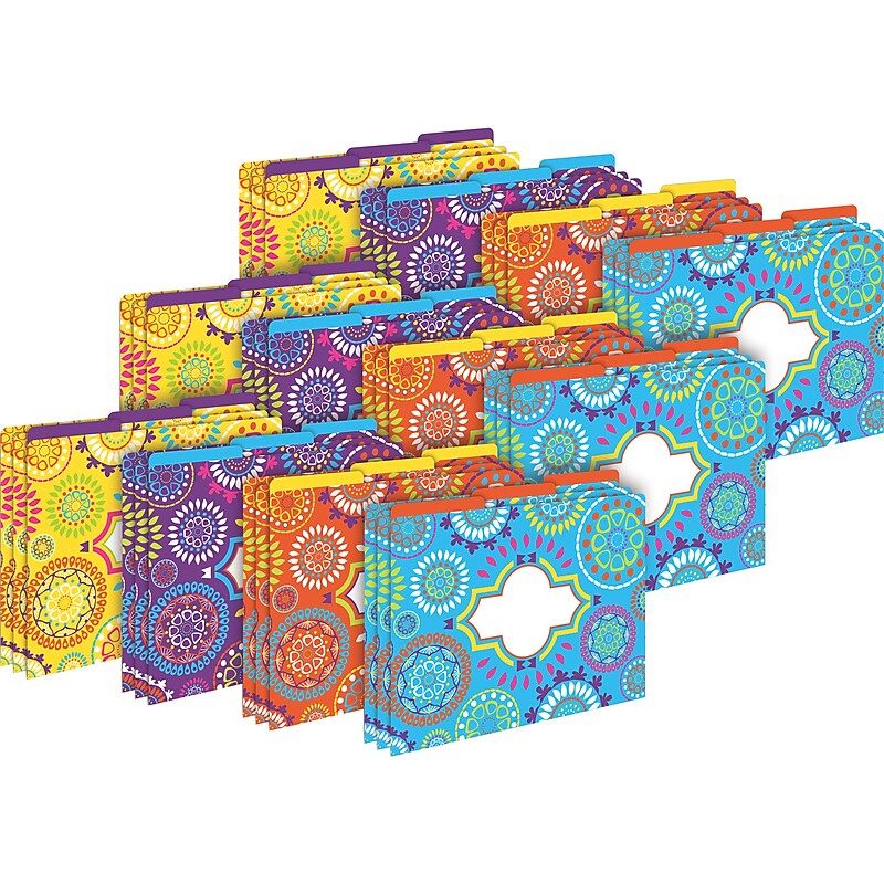 Barker Creek Moroccan File Folder, 1/3-Cut Tab, Letter Size, Multicolor, 36/Set (BC3933) image 1