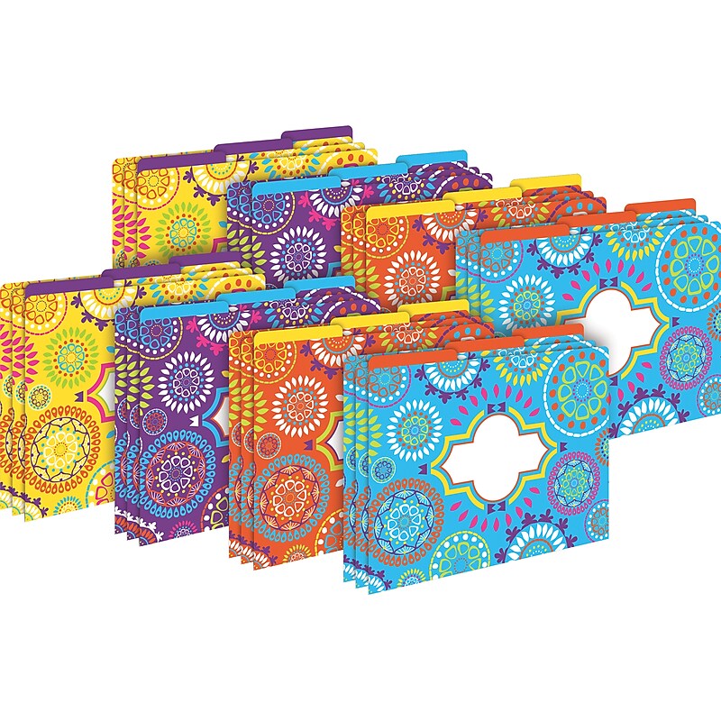 Barker Creek Moroccan File Folder, 1/3-Cut Tab, Letter Size, Multicolor, 24/Set (BC3959) image 1