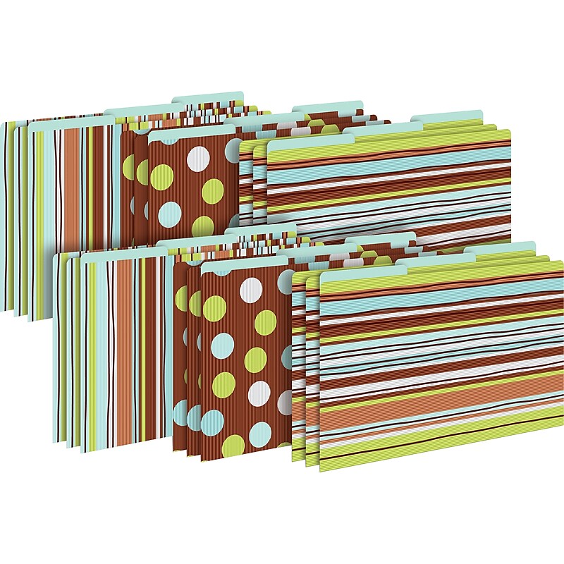 Barker Creek Ribbon by the Yard File Folder, 1/3-Cut Tab, Legal Size, Multicolor, 18/Set (BC3910) image 1