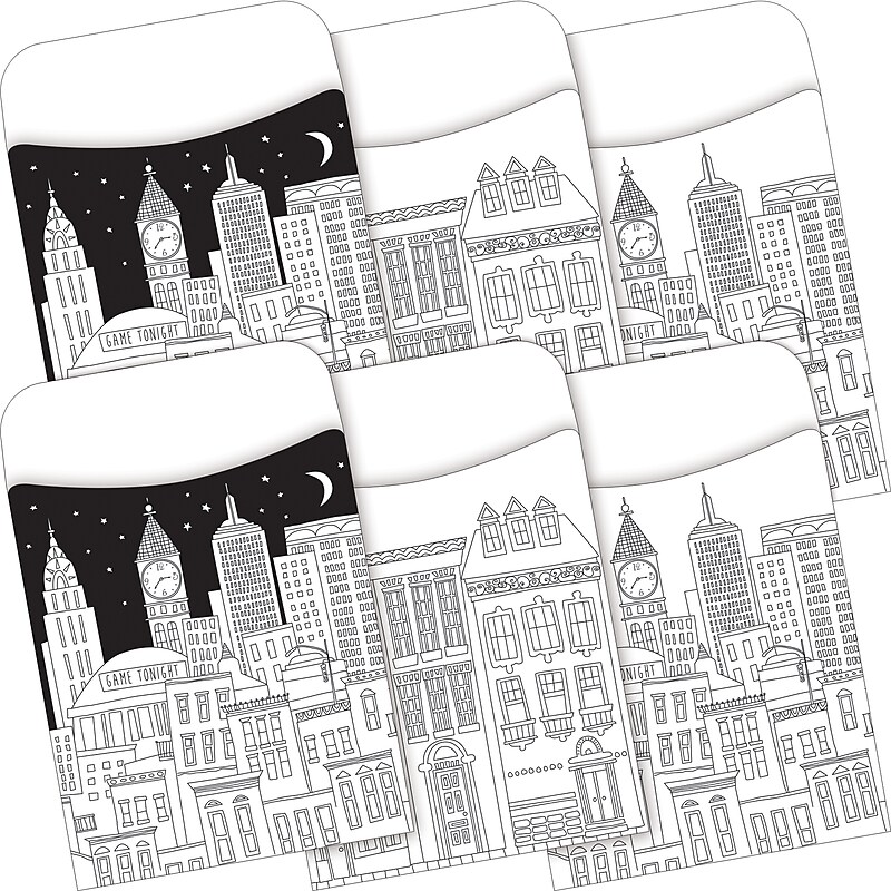 Barker Creek Color Me Library Pockets, 5.125" x 3.5", 60/Set (BC3847) image 1