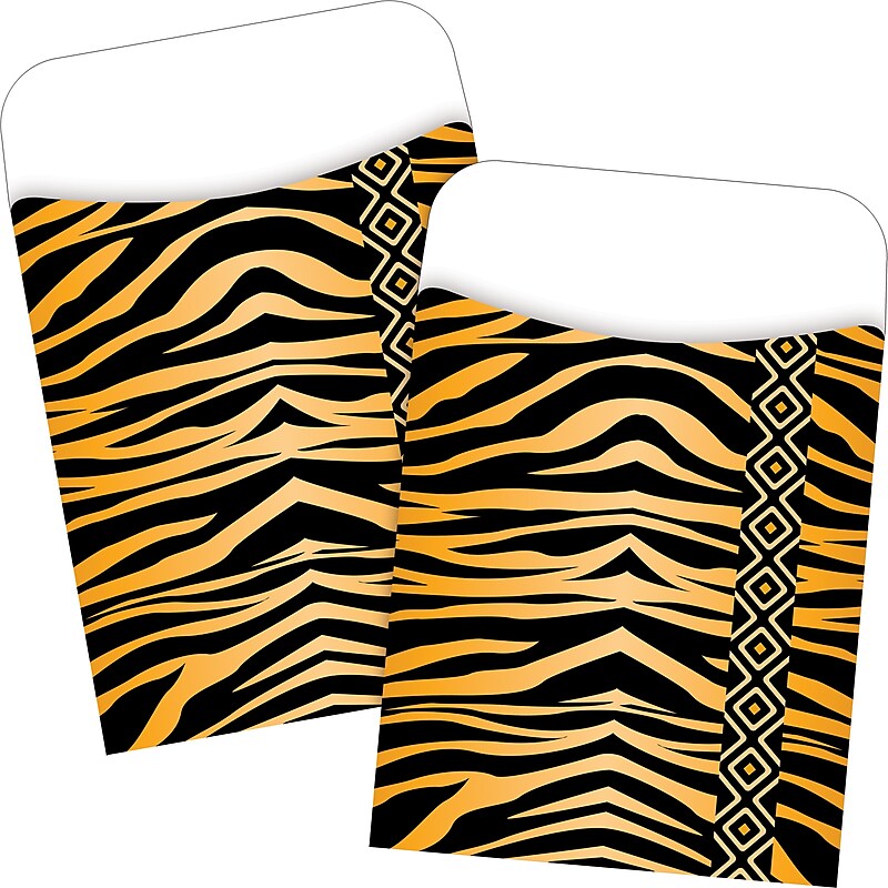 Barker Creek Tiger Library Library Pockets, 5.125" x 3.5", 60/Set (BC3826) image 1