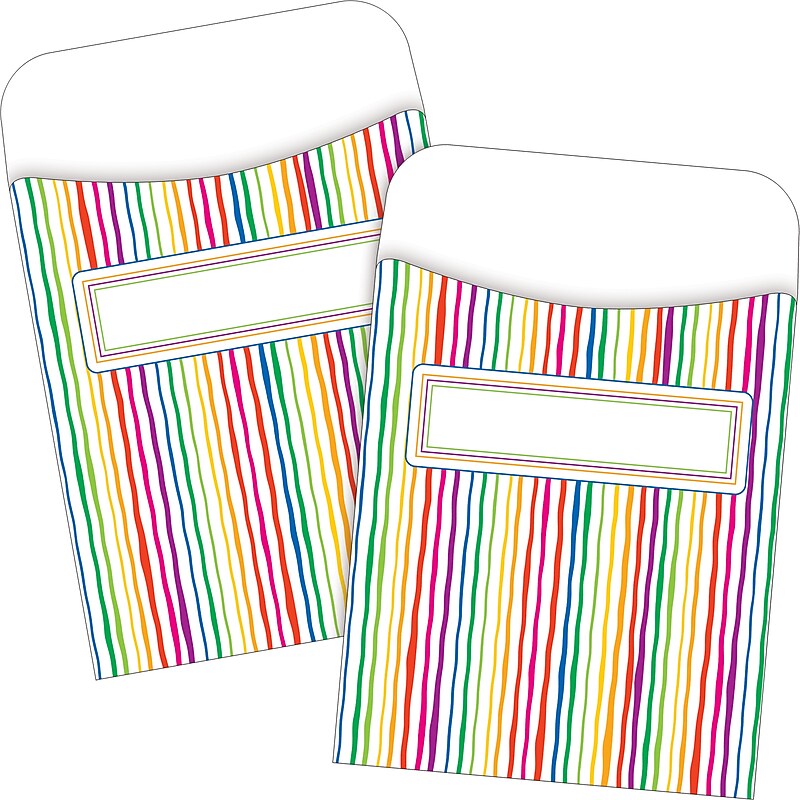 Barker Creek Happy Peel & Stick Library Pockets, 5.125" x 3.5", 60/Set (BC3817) image 1