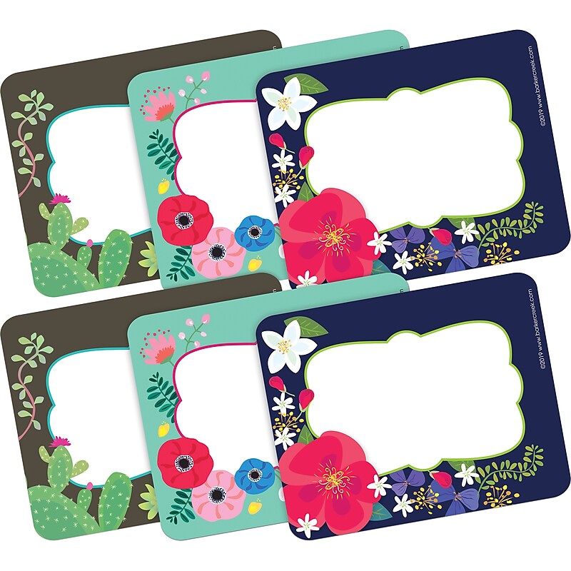 Barker Creek Self-adhesive Petals & Prickles School Name Tags, 2.75" x 3.5", 90/Set (BC3821) image 1