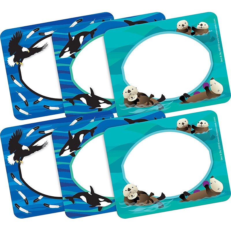 Barker Creek Self-adhesive Sea & Sky School Name Tags, 2.75" x 3.5", 90/Set (BC3819) image 1