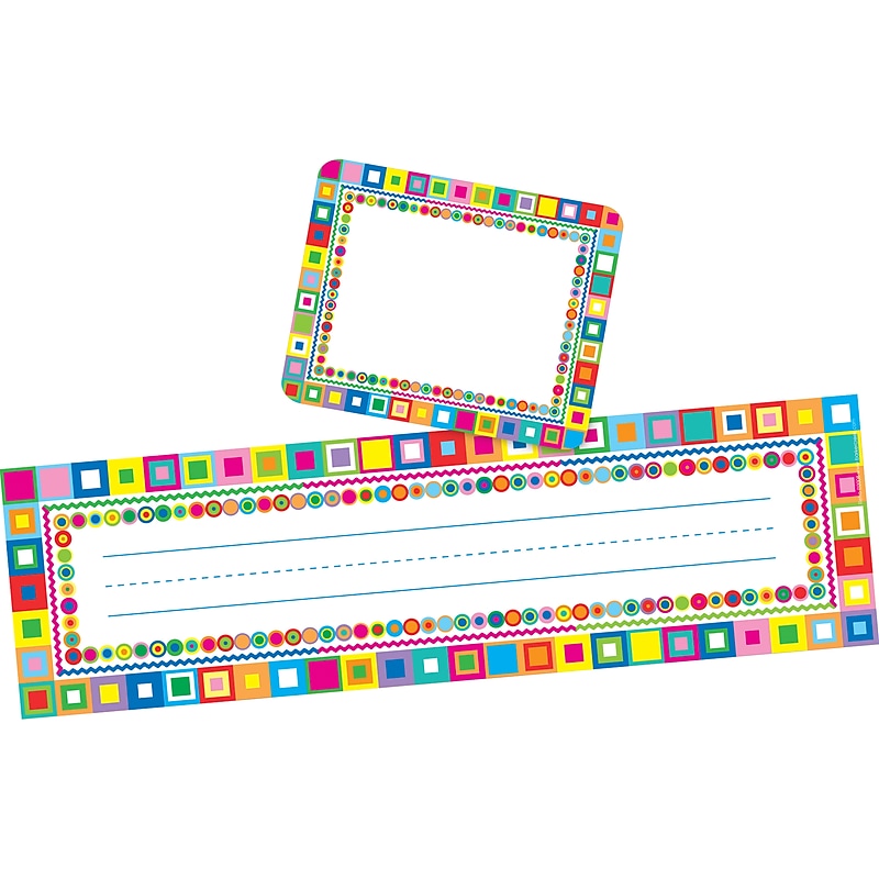 Barker Creek Self-adhesive Retro School Name Tags, 12" x 3.5", 81/Set (BC3972) image 1