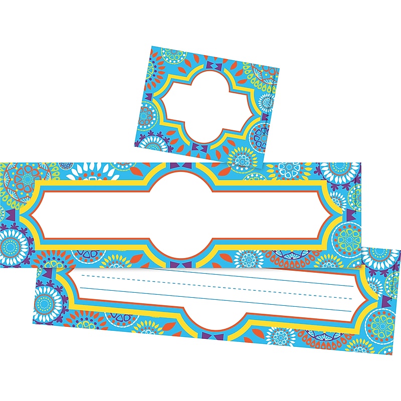 Barker Creek Self-adhesive Moroccan School Name Tags, 12" x 3.5", 81/Set (BC3986) image 1