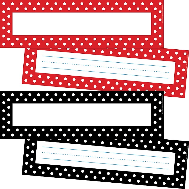 Barker Creek Dots School Name Plates, 12" x 3.5", 72/Set (BC1450) image 1