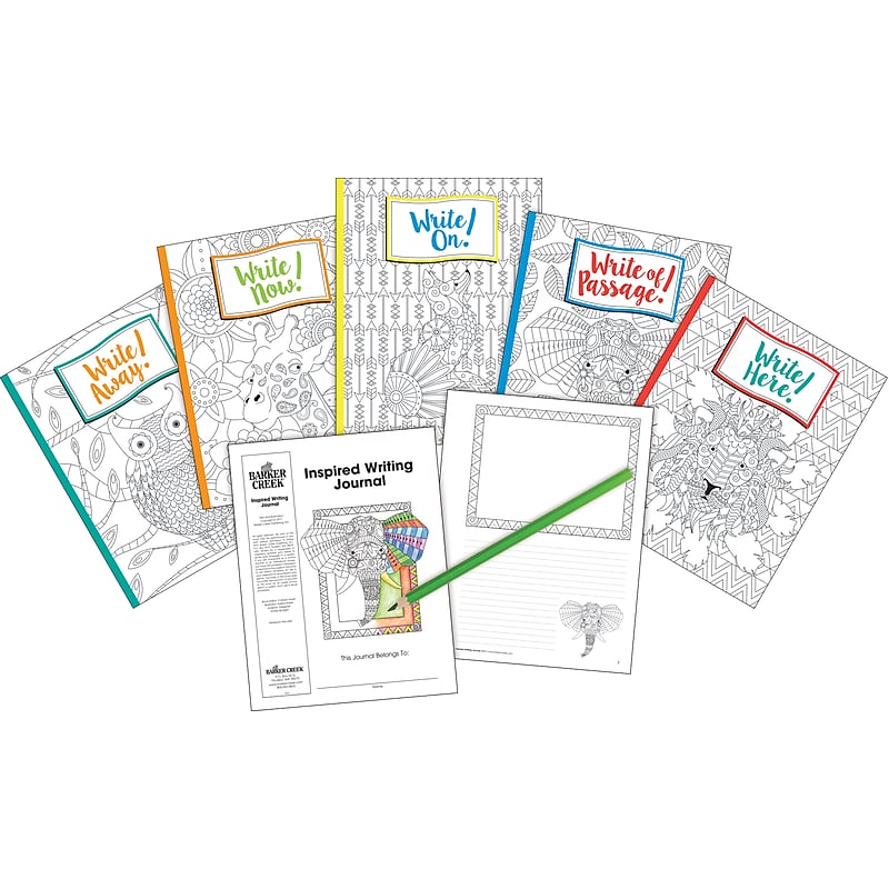 Barker Creek Inspired Writing Journal Set, 8.5" x 11", College Ruled, Assorted Colors, 5/Set (BC3873) image 1