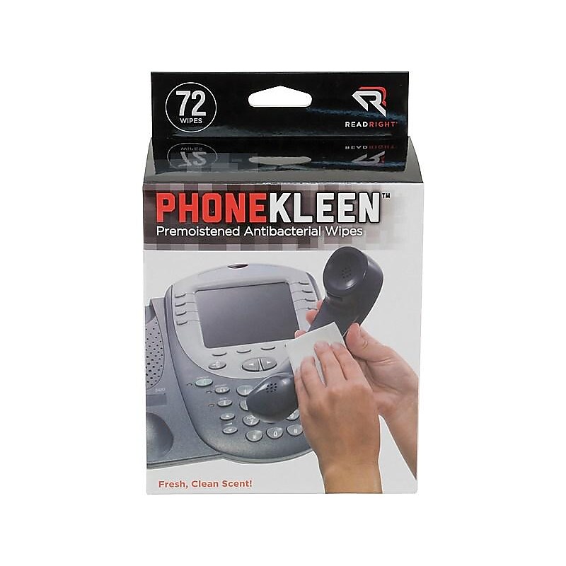 Read Right PhoneKleen Wipes, Unscented, 72/Box (TX1303) image 1