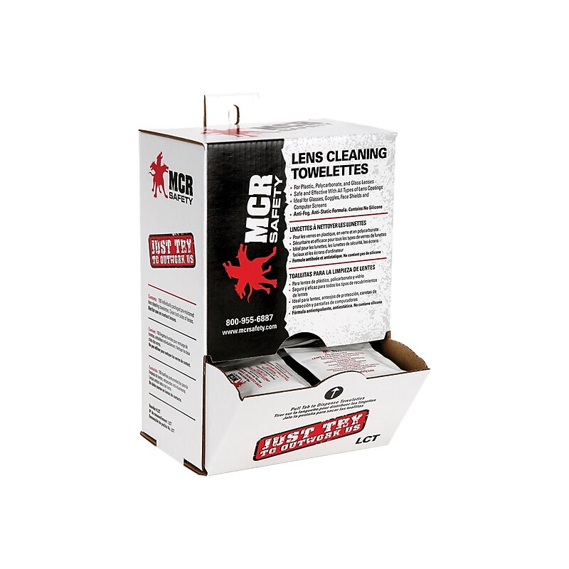 MCR Safety Lens Cleaning Wipes, 100/Box (LCT) image 1