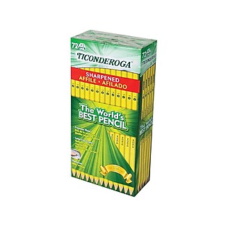 Ticonderoga Pre-Sharpened Wooden Pencil, 2.2mm, #2 Soft Lead, 72/Pack (13972)