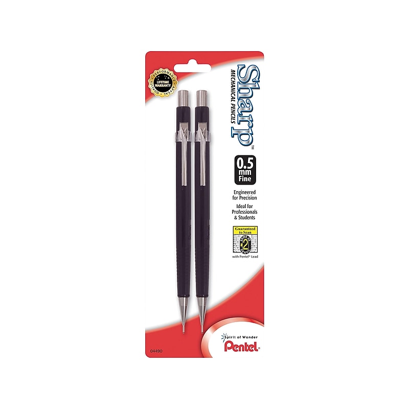 Pentel Sharp Mechanical Pencil, 0.5mm, #2 Medium Lead, 2/Pack (P205BP2-K6) image 1