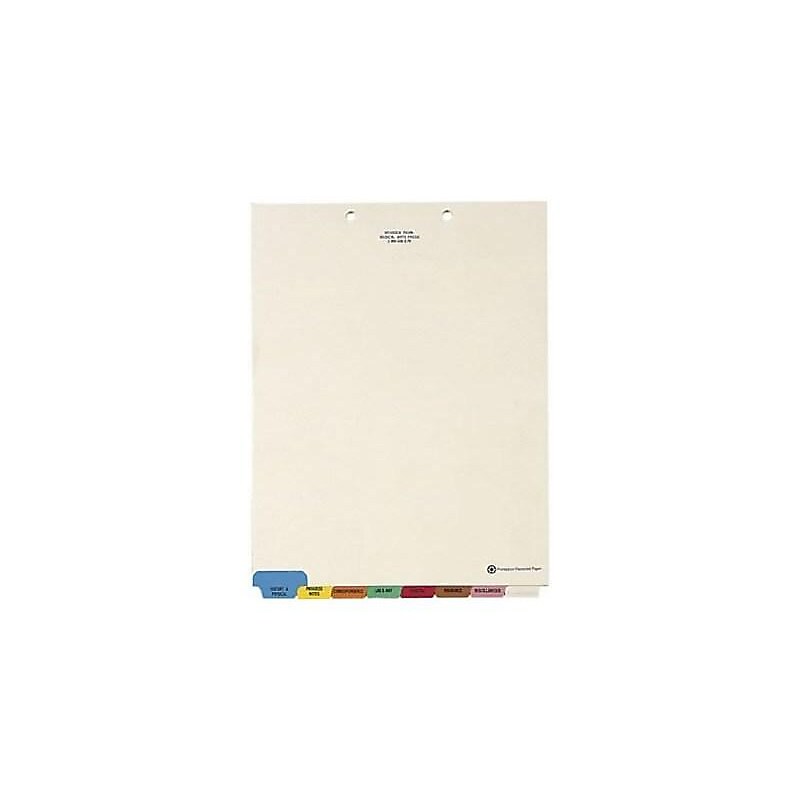 Medical Arts Press 8-Tab Chart Medical Indexes, 8.5"W x 11"H, Manila, 50/Box (30228) image 1