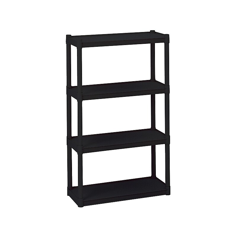 Iceberg Rough 'N Ready 4-Shelf Polypropylene Stand Alone, 32"W, Black (20841) image 1