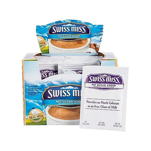 Swiss Miss® Hot Cocoa Mix, No Sugar Added, .55 oz., 24 Packets at Staples
