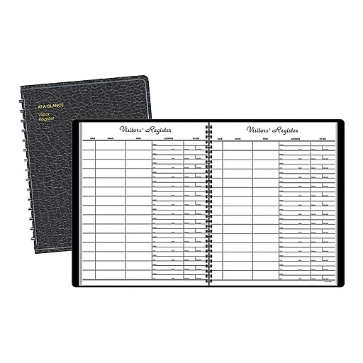 AT-A-GLANCE Wirebound Visitor Book, 8.5