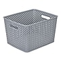Simplify Large Resin Wicker Storage Bin, Grey (25169-GREY)~#|#~sp4764862_sc7