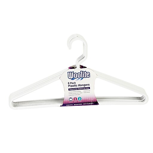 Shop Staples for Woolite Plastic Hangers, 6 Pack (W83001WHIT)