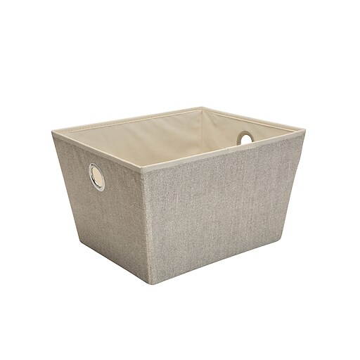 Simplify Large Grommet Storage Bin in Faux Jute Staples