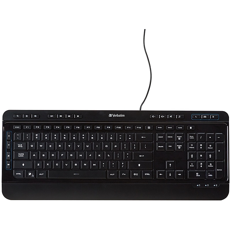 Verbatim Illuminated Wired Keyboard, Black (99789) image 1