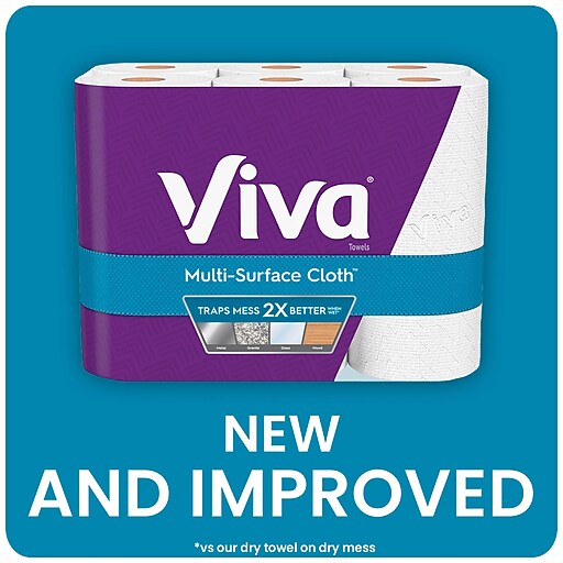 VIVA ChooseASheet* Paper Towels, White, Big Roll, 12 Rolls Staples