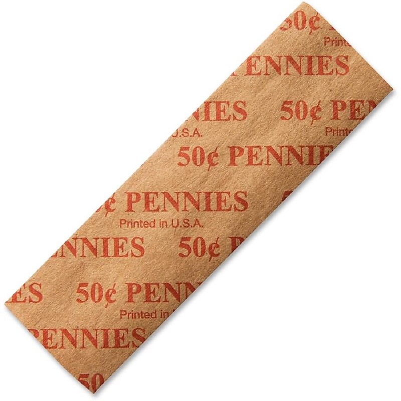 Dunbar Security Products Flat Coin Wrappers, Penny, Red, 1000/Box (50PFL) image 1